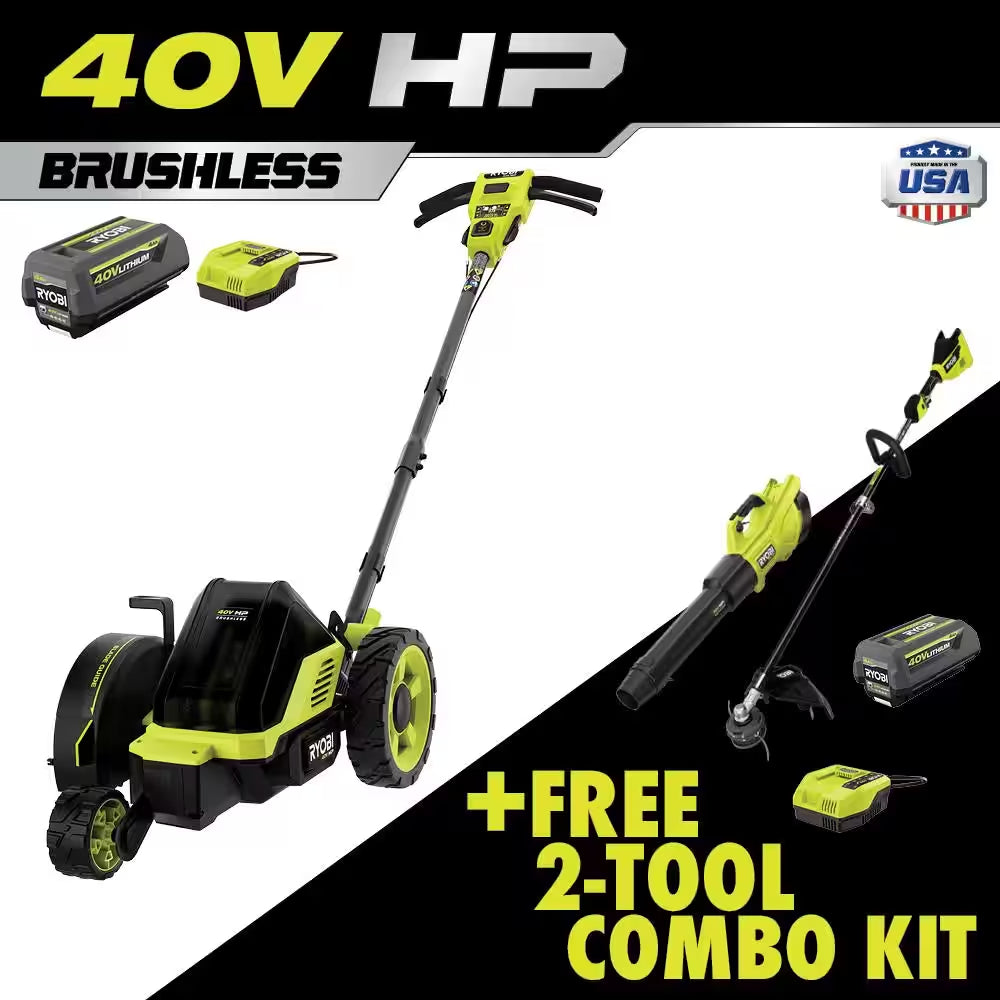 40V HP Brushless 9 In. Cordless Edger with 4.0 Ah Battery and Charger