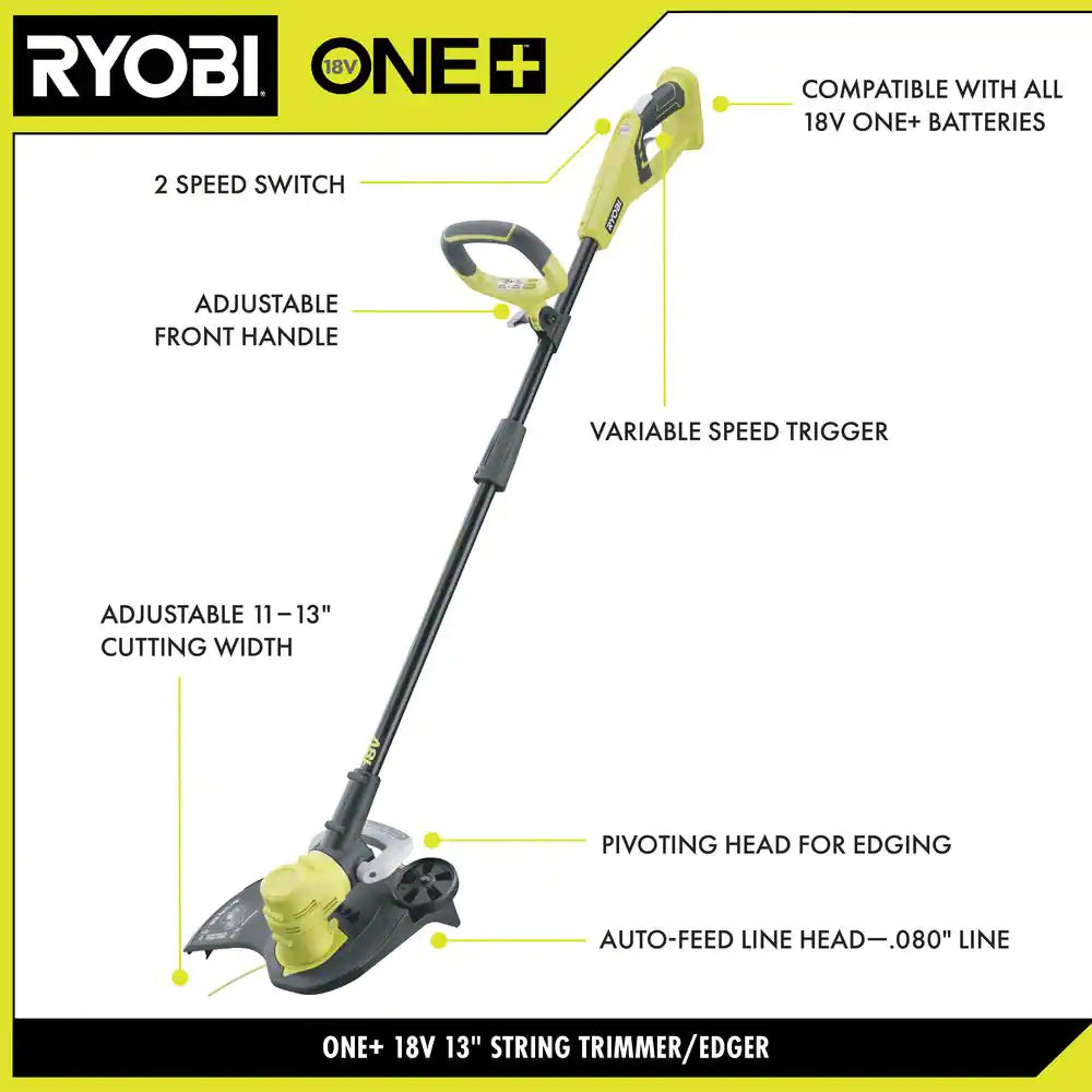 ONE+ 18V 13 In. Cordless Battery String Trimmer/Edger (Tool Only)