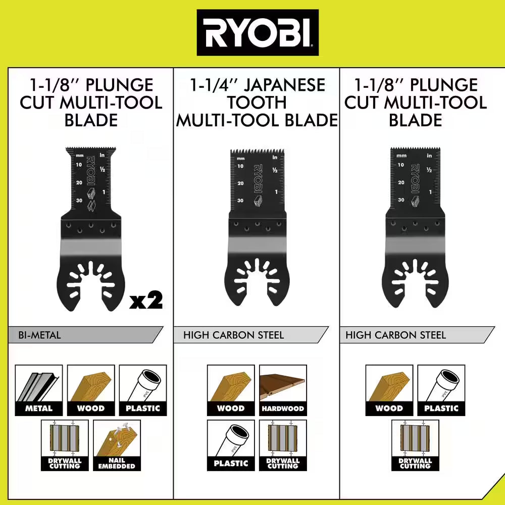 16-Piece Oscillating Multi-Tool Blade Accessory Set with 4-Piece Wood and Metal Oscillating Multi-Tool Blade Set