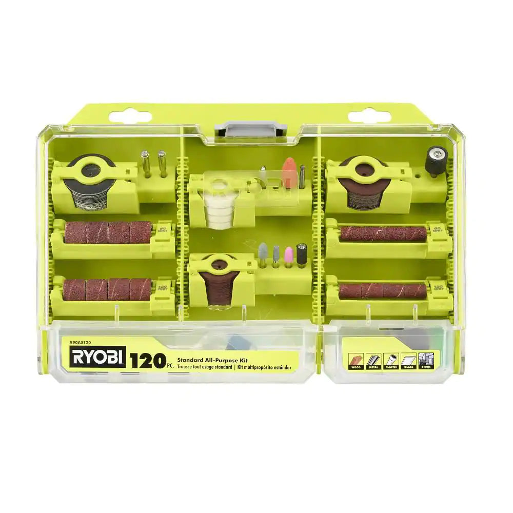 Rotary Tool 120-Piece All-Purpose Kit (For Wood, Metal and Plastic)