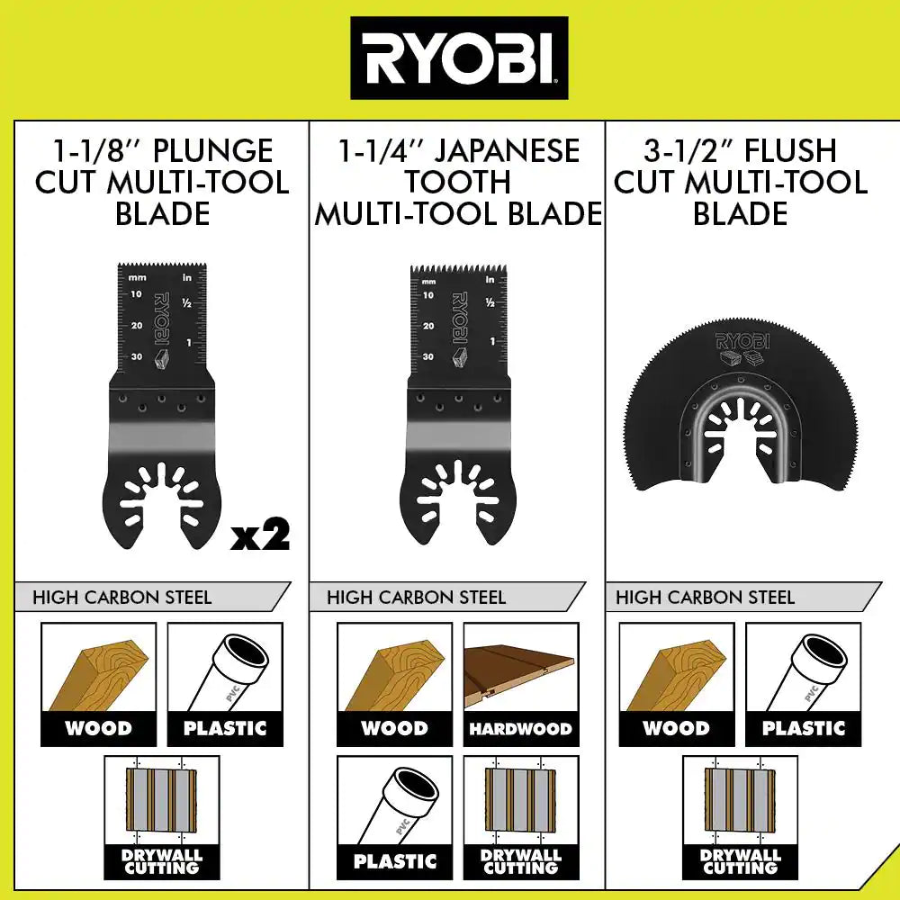 16-Piece Oscillating Multi-Tool Blade Accessory Set with 4-Piece Wood Oscillating Multi-Tool Blade Set