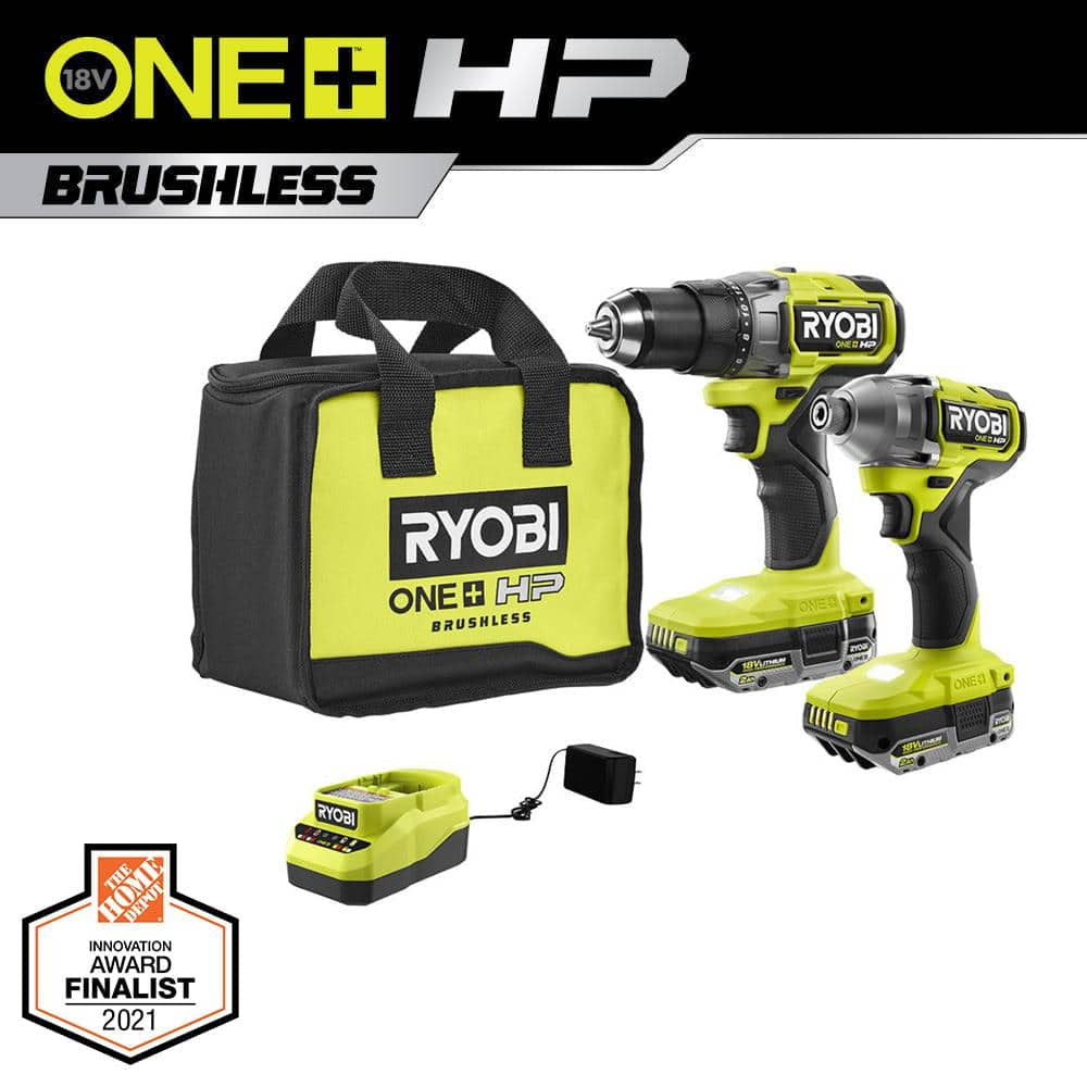 ONE+ HP 18V Brushless Cordless 1/2 In. Drill/Driver and Impact Driver Kit W/(2) 2.0 Ah Batteries, Charger, and Bag