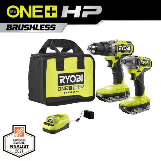 ONE+ HP 18V Brushless Cordless 1/2 In. Drill/Driver and Impact Driver Kit W/(2) 2.0 Ah Batteries, Charger, and Bag