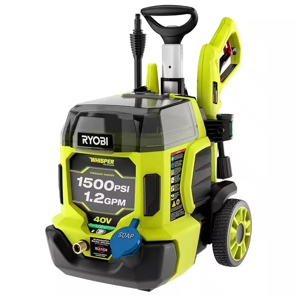 40V HP Brushless Whisper Series 1500 PSI 1.2 GPM Cold Water Electric Pressure Washer W/ (2) 6.0 Ah Batteries and Charger