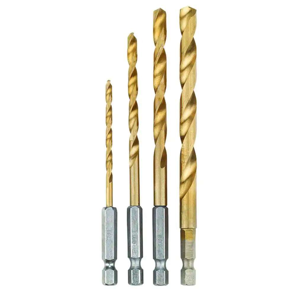 Speedload+ Titanium 4-Piece Hex Shank Drill Bit Set