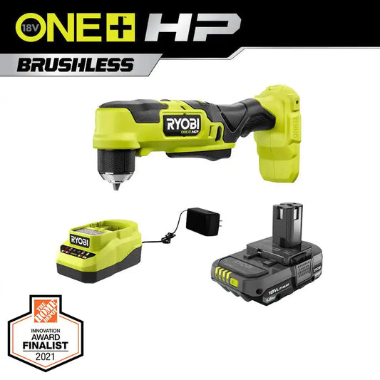 ONE+ HP 18V Brushless Cordless Compact 3/8 In. Right Angle Drill Kit with (1) 1.5 Ah Battery and 18V Charger