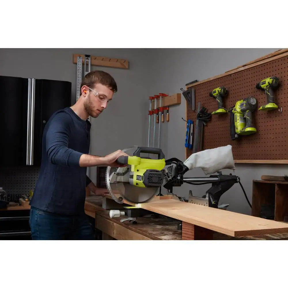 15 Amp 10 In. Corded Sliding Compound Miter Saw with LED Cutline Indicator