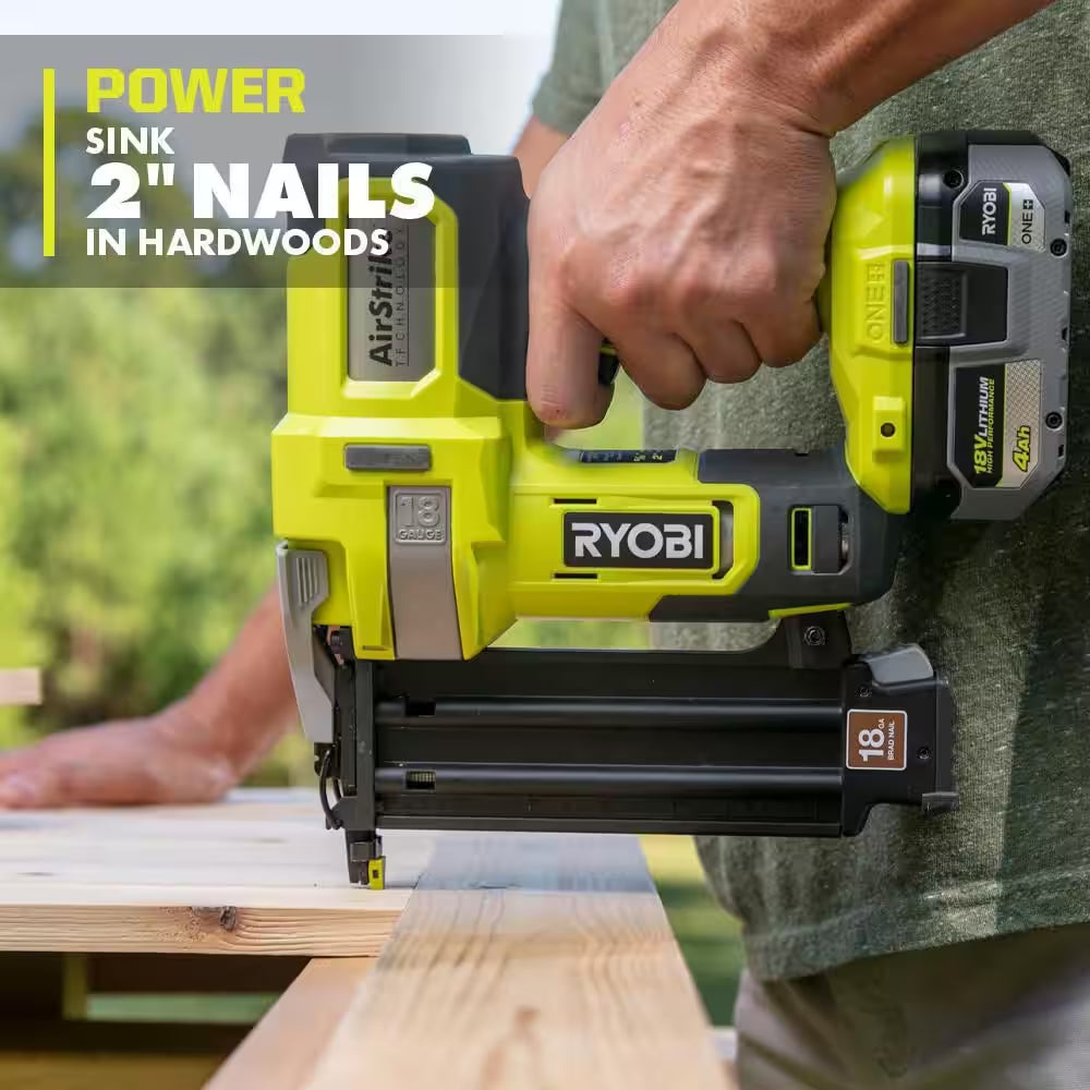 ONE+ 18V Cordless 2-Tool Combo Kit W/ 18-Gauge 2 In. Brad Nailer & 23-Gauge 1-3/8 In. Headless Pin Nailer (Tools Only)