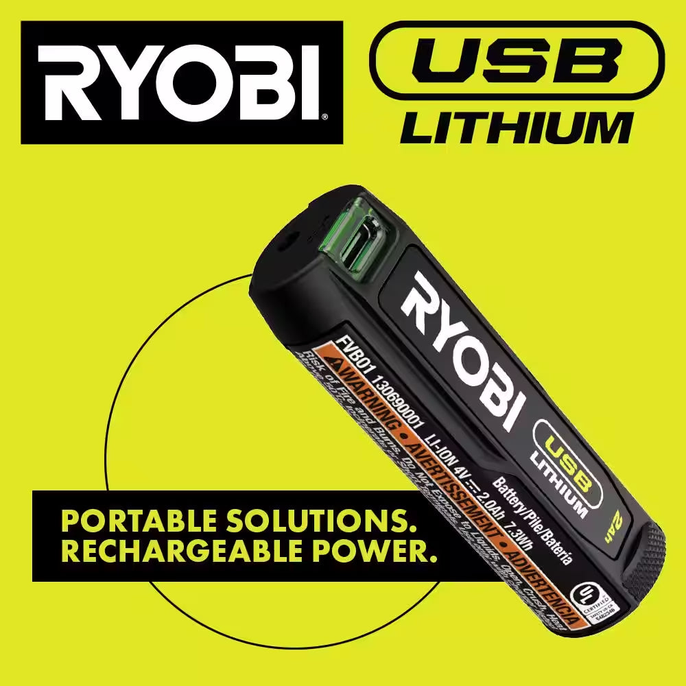 USB Lithium 2.0 Ah Lithium-Ion Rechargeable Battery