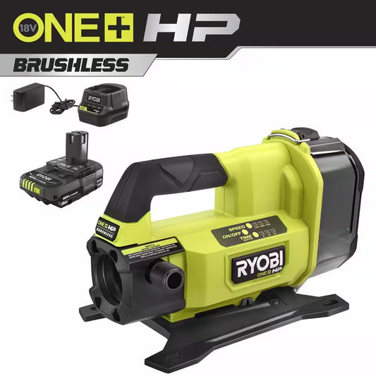 ONE+ HP 18V 1/4 Hp Cordless Battery Powered Transfer Pump with 2.0 Ah Battery and Charger