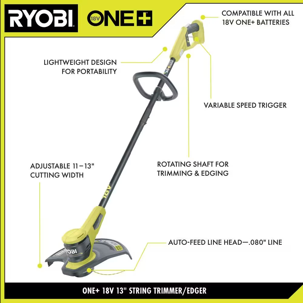 ONE+ 18V 13 In. Cordless Battery String Trimmer (Tool Only)