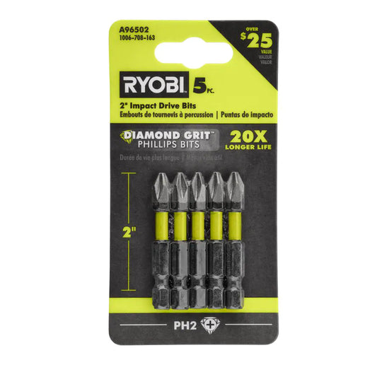 2 In. Diamond Grit Impact Drive Bits (5-Piece)