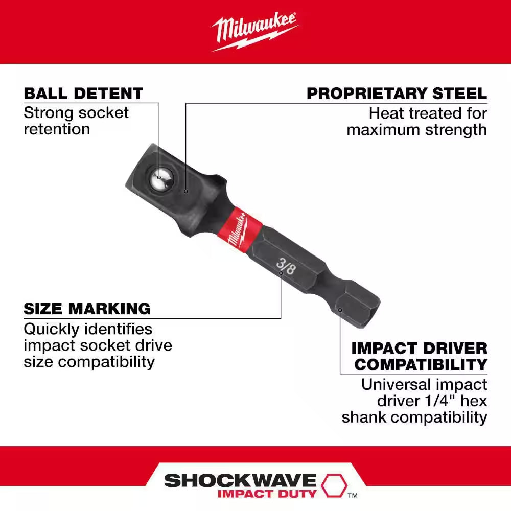 SHOCKWAVE Impact Duty 1/4 In. Hex Shank Socket Adapter Set (3-Piece)