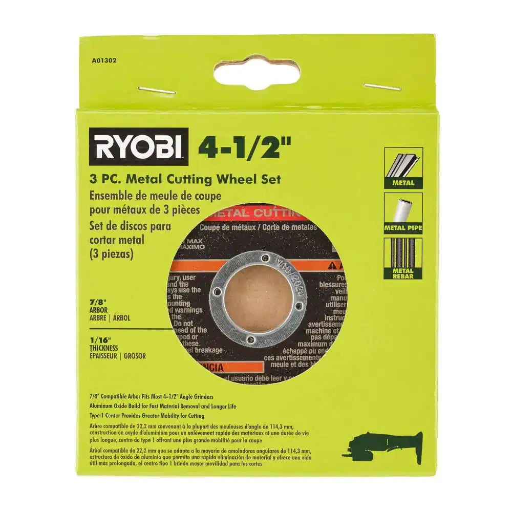 4-1/2 In. Metal Cutting Wheel (3-Piece)