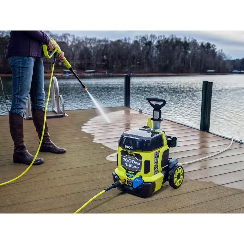 40V HP Brushless Whisper Series 1500 PSI 1.2 GPM Cold Water Electric Pressure Washer W/ (2) 6.0 Ah Batteries and Charger