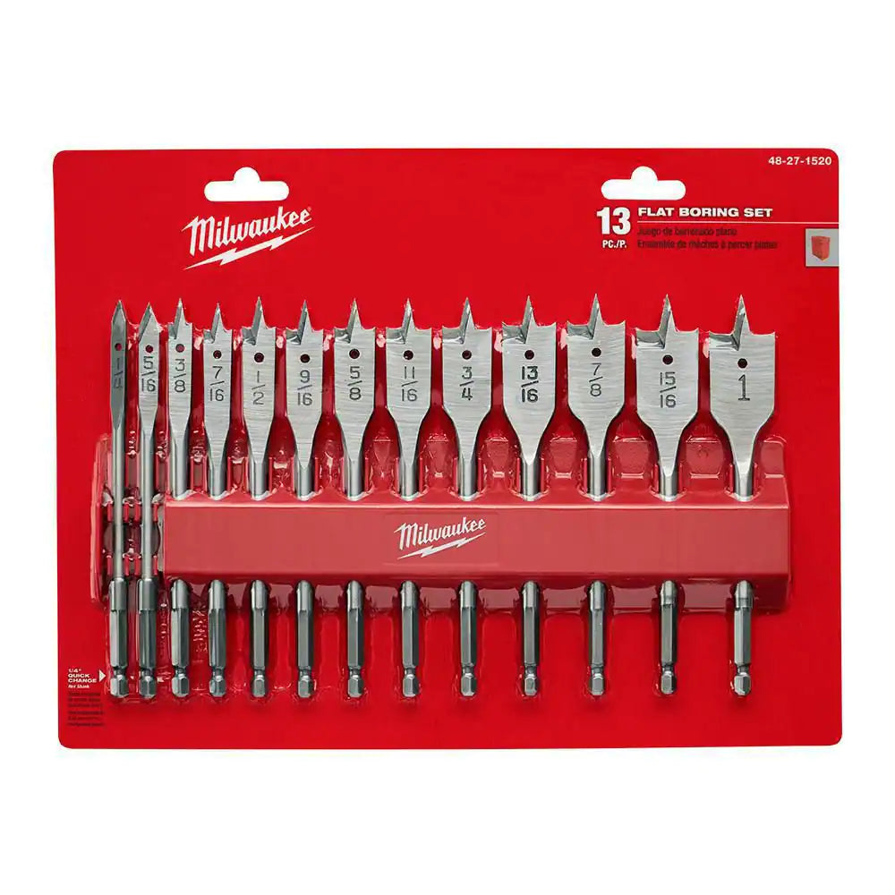 High Speed Wood Spade Bit Set (13-Piece)