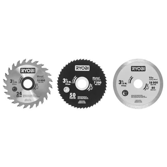 3-3/8 In. Multi-Material Plunge Saw Replacement Blade Set (3-Pack)