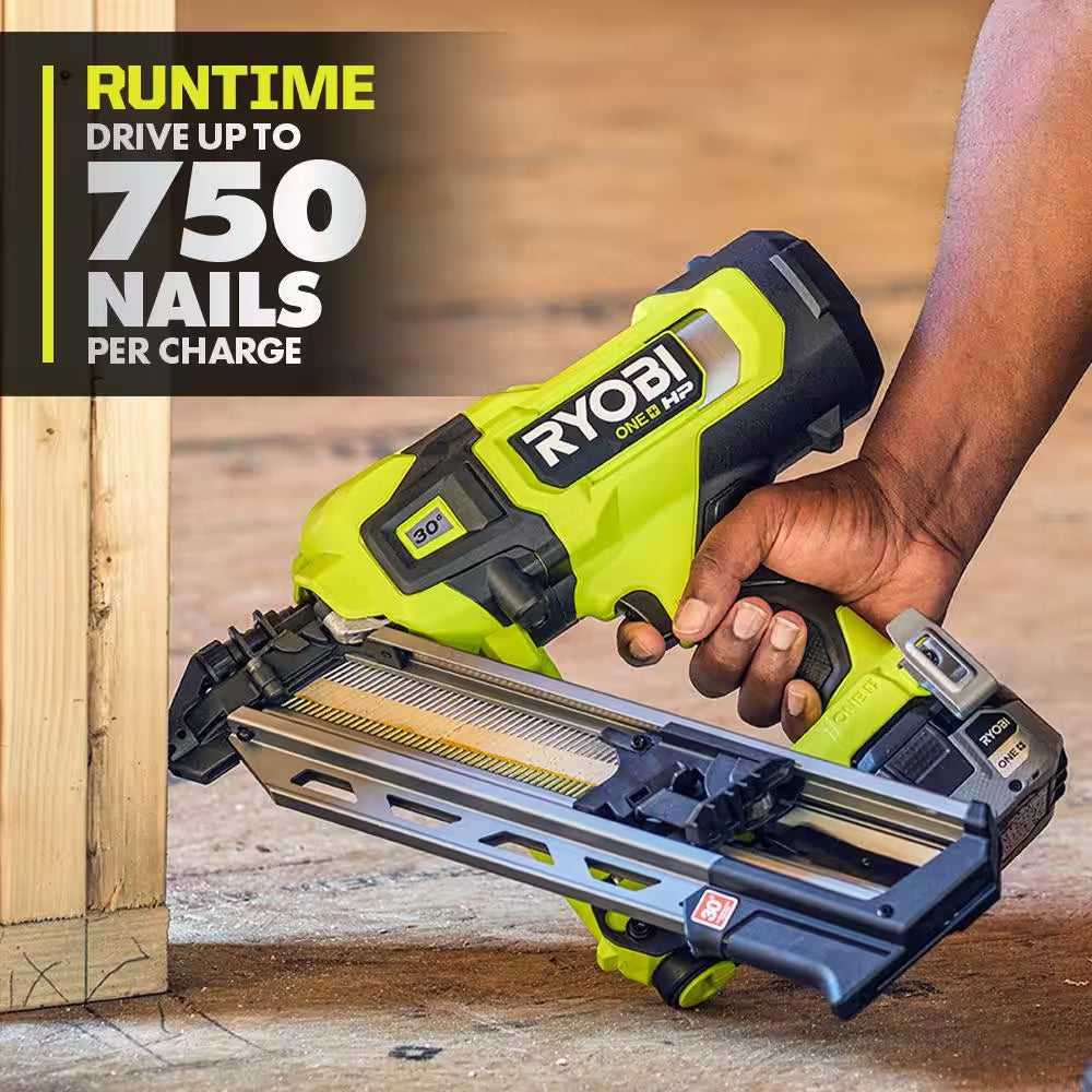 ONE+ HP 18V Brushless Cordless Airstrike 30° Framing Nailer Kit with 4.0 Ah HIGH PERFORMANCE Battery and Charger