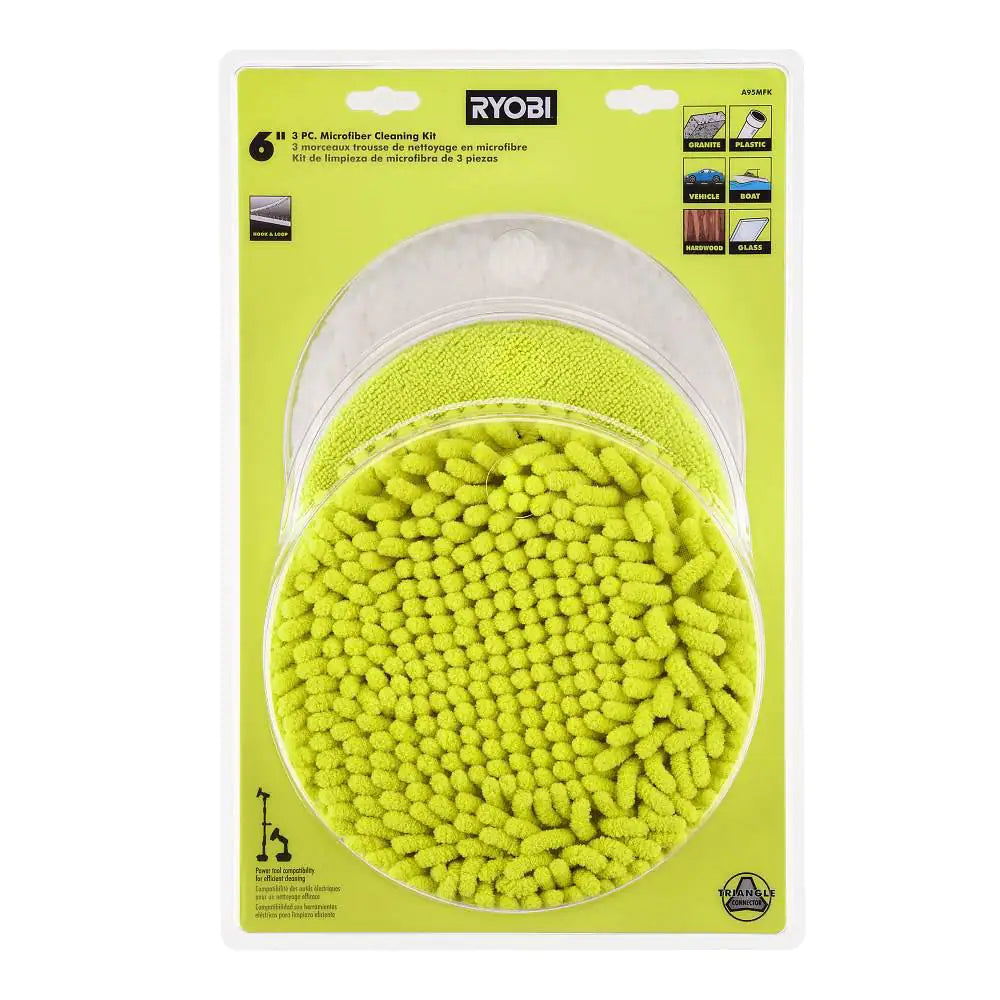 6 In. 3-Piece Microfiber Cleaning Kit for RYOBI P4500 and P4510 Scrubber Tools