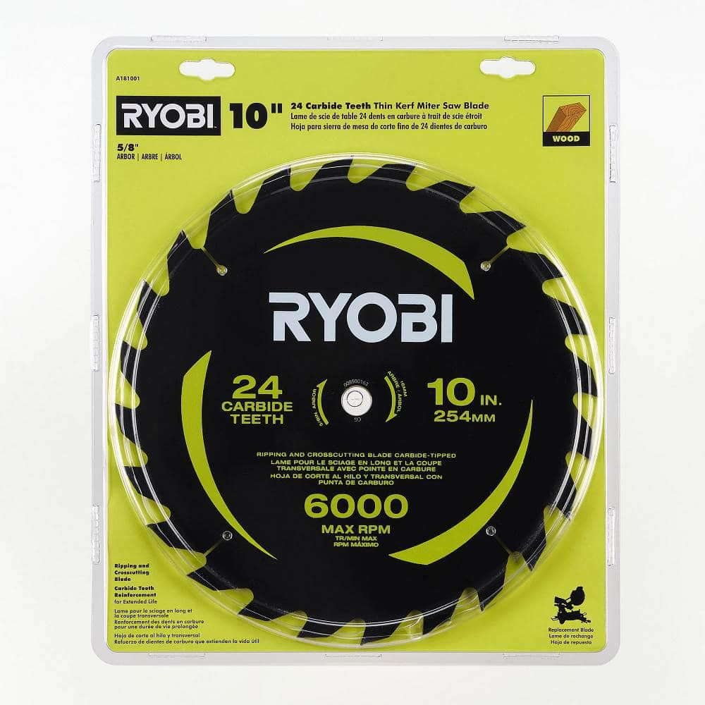 10 In. 24 Carbide Teeth Thin Kerf Miter Saw Blade