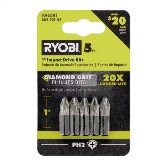 1 In. Diamond Grit Impact Drive Bits (5-Piece)