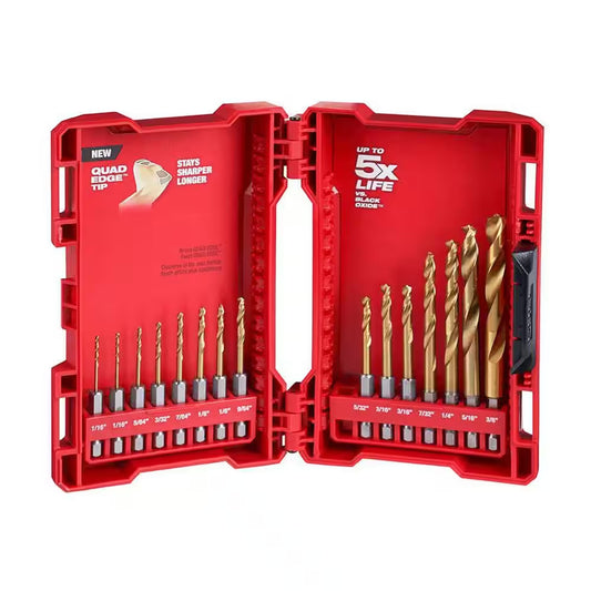 SHOCKWAVE Impact-Duty Titanium Drill Bit Set (15-Piece)