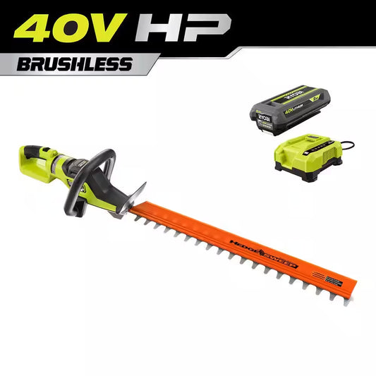 40V HP Brushless 26 In. Cordless Battery Hedge Trimmer with 2.0 Ah Battery and Charger