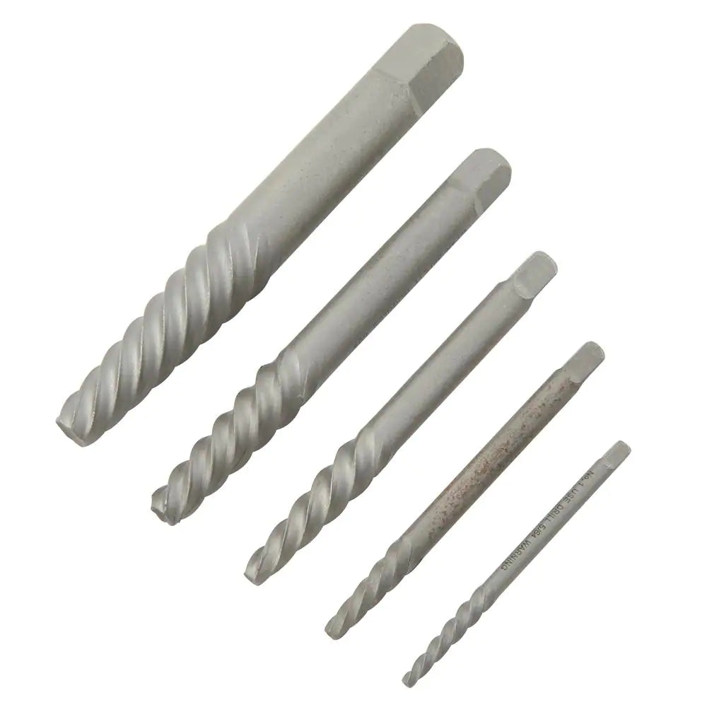 1/8 In. to 3/4 In. Pouch Set of Spiral Bolt Extractors Screws 5 Piece