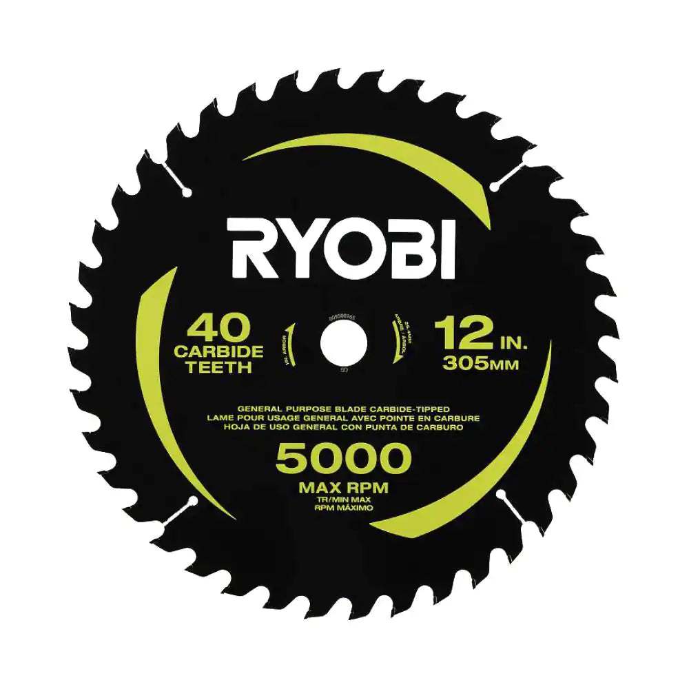 12 In. 40 Carbide Teeth Thin Kerf Miter Saw Blade