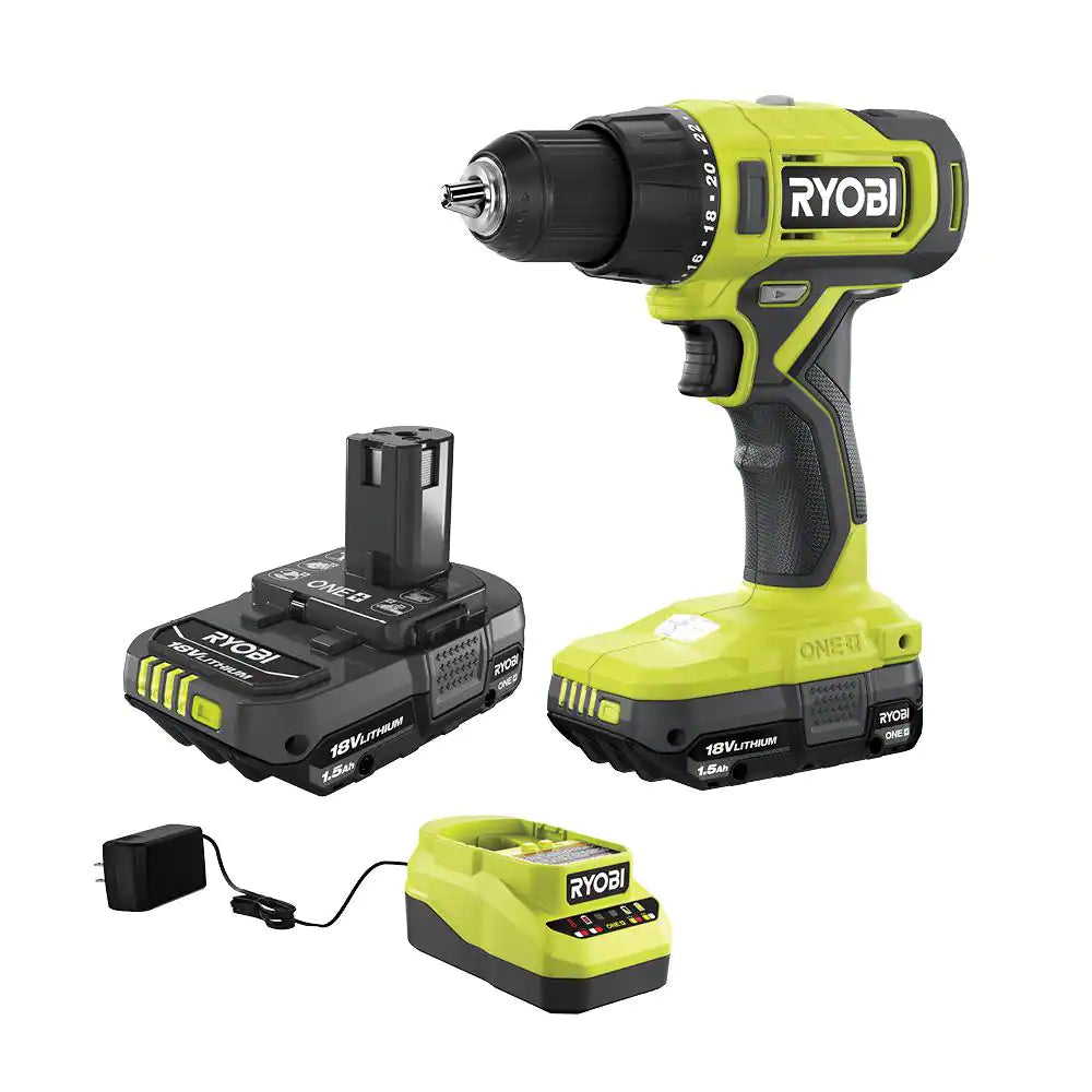 ONE+ 18V Cordless 1/2 In. Drill/Driver Kit with (2) 1.5 Ah Batteries and Charger