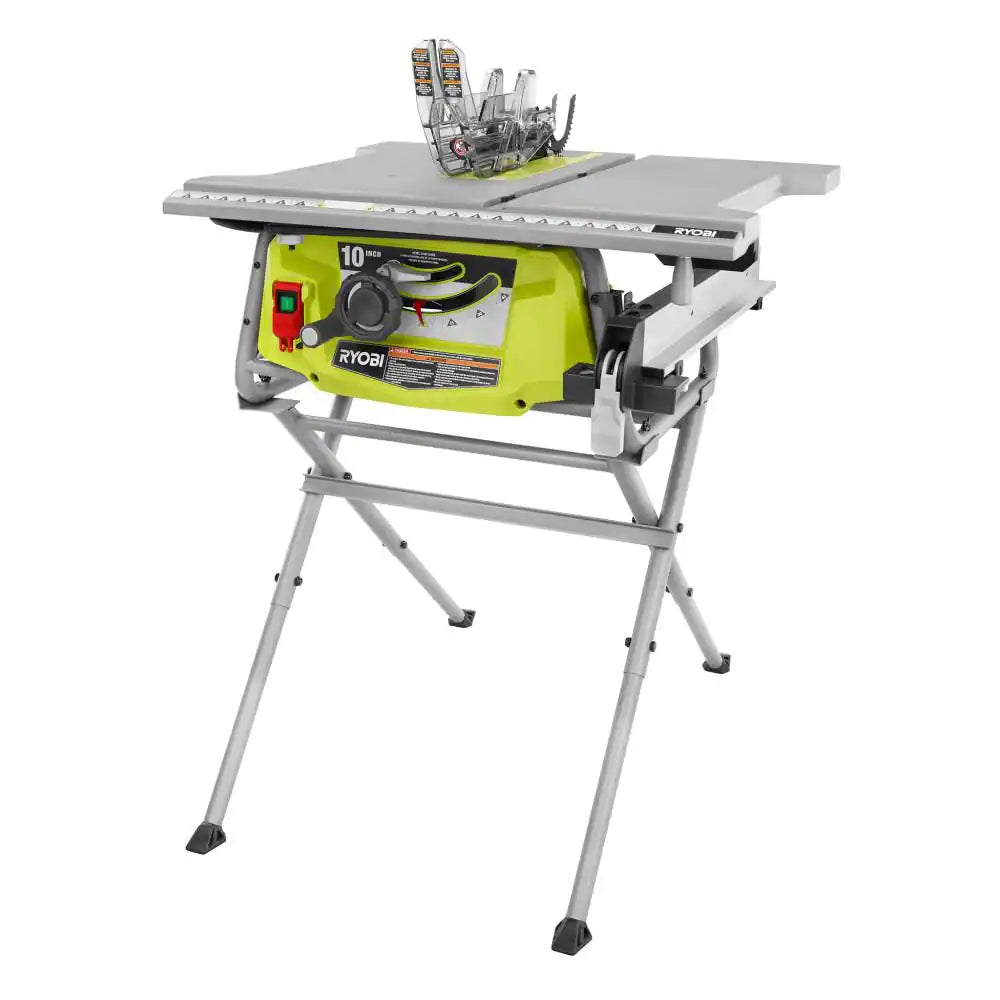 15 Amp 10 In. Compact Portable Corded Jobsite Table Saw with Folding Stand