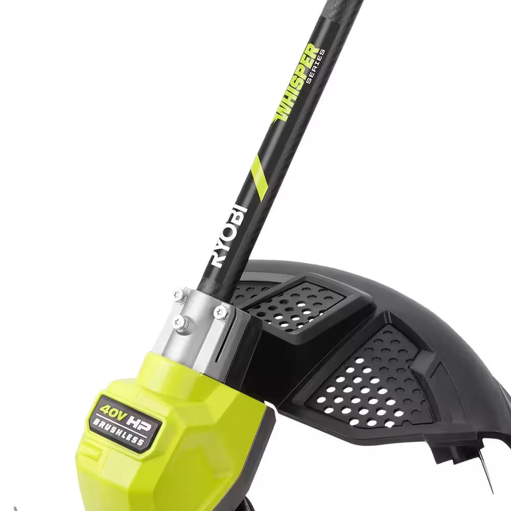 40V HP Brushless Whisper Series 17 In. Cordless Battery Carbon Fiber Shaft String Trimmer W/ 6.0 Ah Battery & Charger