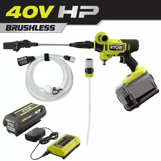 40V HP Brushless Ezclean 600 PSI 0.7 GPM Cordless Battery Cold Water Power Cleaner with 2.0 Ah Battery and Charger