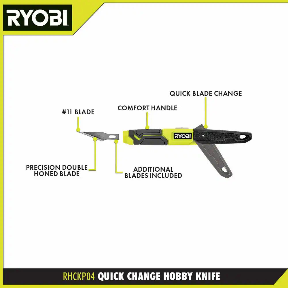 Quick Change Hobby Knife with #11 Steel Precision Hobby Knife Replacement Utility Knife Blades (5-Piece)