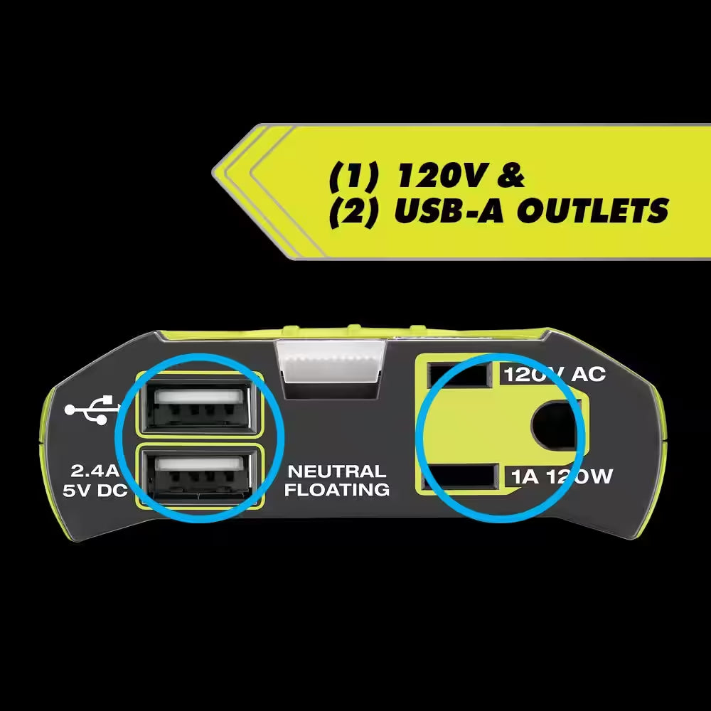 ONE+ 18V 120-Watt 12V Automotive Power Inverter with Dual USB Ports