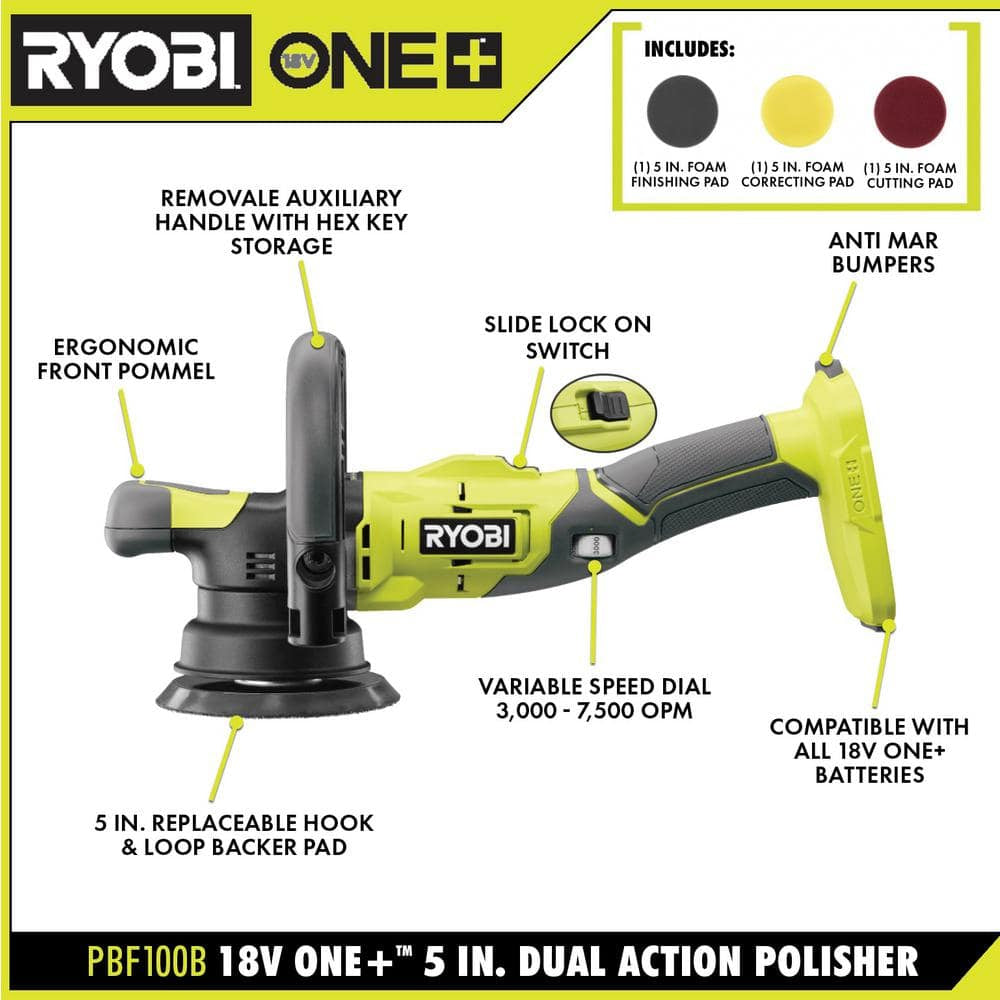 ONE+ 18V 5 In. Variable Speed Dual Action Polisher (Tool Only)