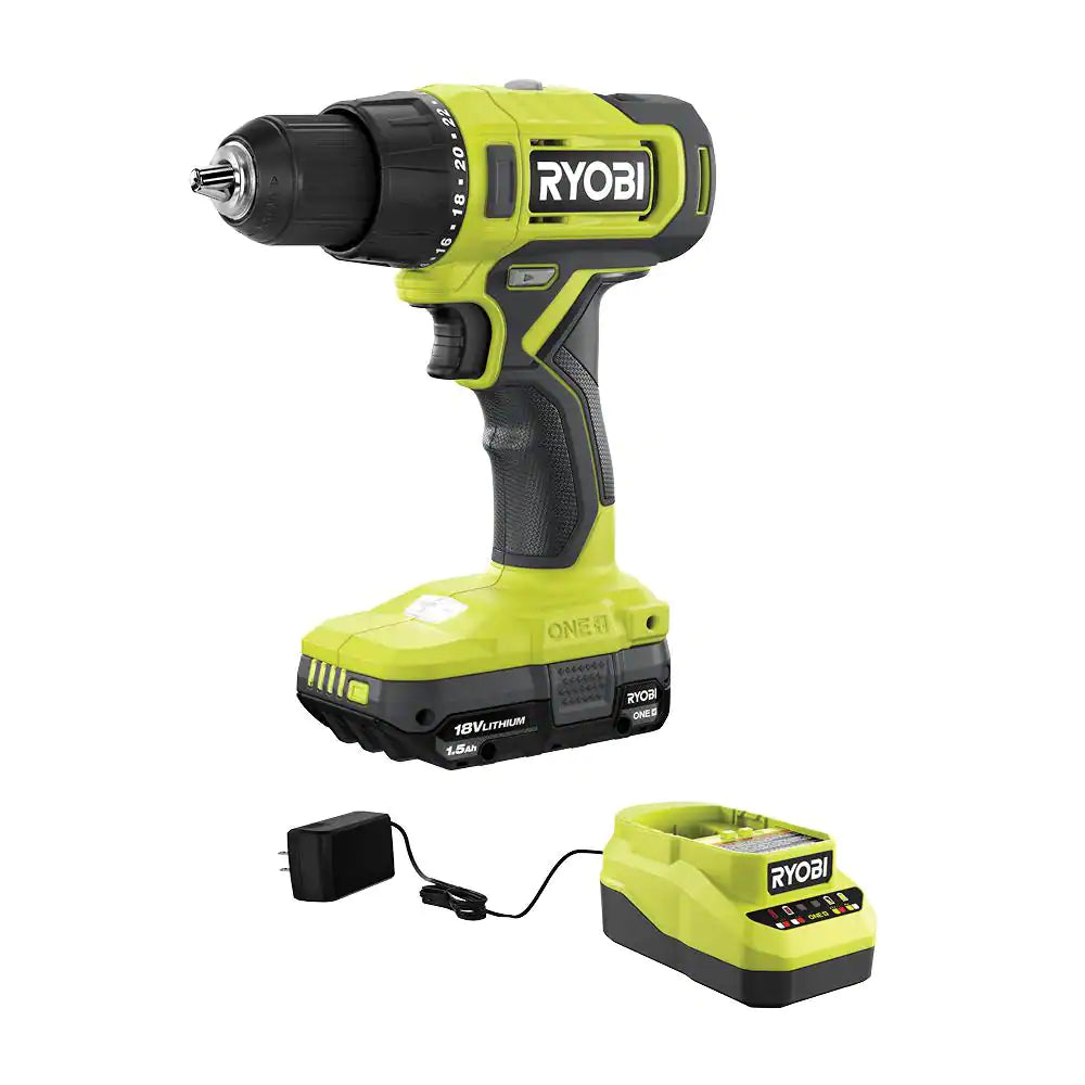 ONE+ 18V Cordless 1/2 In. Drill/Driver Kit with (1) 1.5 Ah Battery and Charger