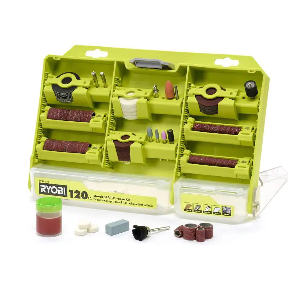 Rotary Tool 120-Piece All-Purpose Kit (For Wood, Metal and Plastic)